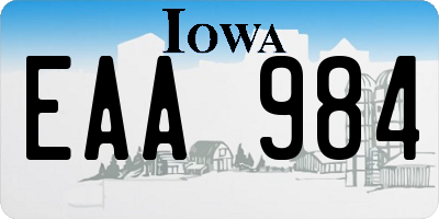 IA license plate EAA984