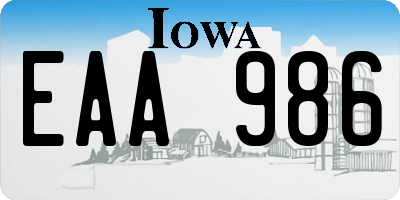 IA license plate EAA986