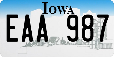 IA license plate EAA987