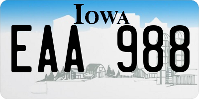 IA license plate EAA988