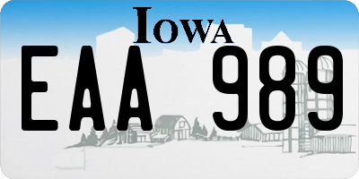 IA license plate EAA989