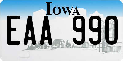 IA license plate EAA990