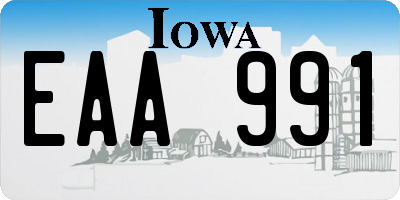 IA license plate EAA991