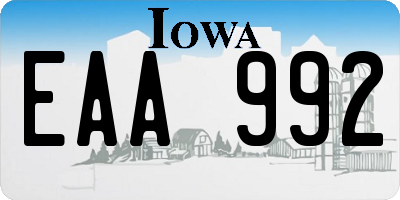 IA license plate EAA992