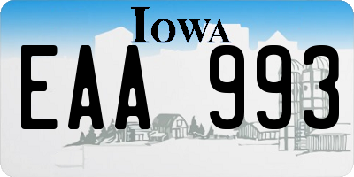 IA license plate EAA993