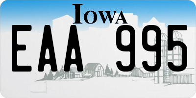 IA license plate EAA995