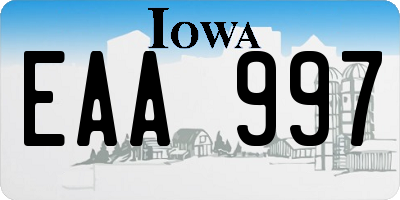 IA license plate EAA997