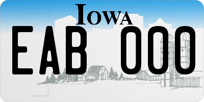 IA license plate EAB000