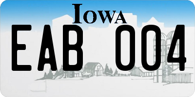 IA license plate EAB004