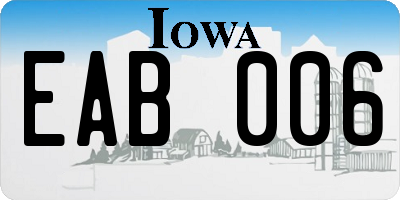 IA license plate EAB006