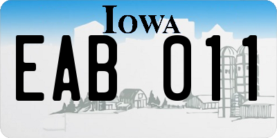 IA license plate EAB011