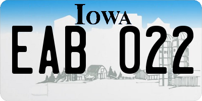 IA license plate EAB022