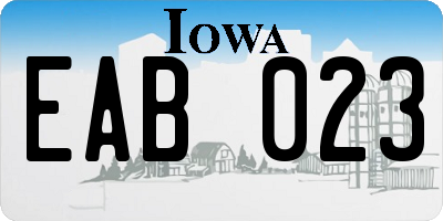 IA license plate EAB023