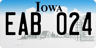 IA license plate EAB024