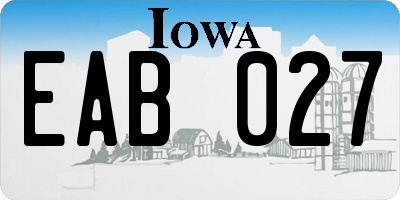 IA license plate EAB027