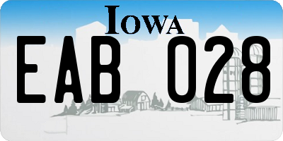 IA license plate EAB028