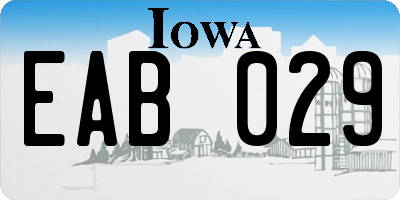 IA license plate EAB029