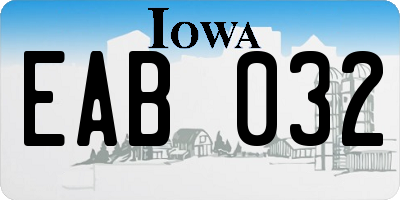 IA license plate EAB032