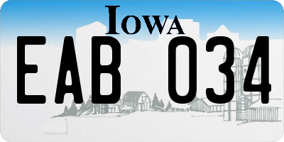 IA license plate EAB034