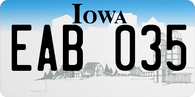 IA license plate EAB035