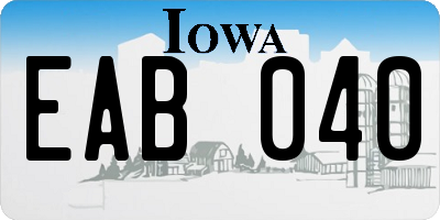 IA license plate EAB040