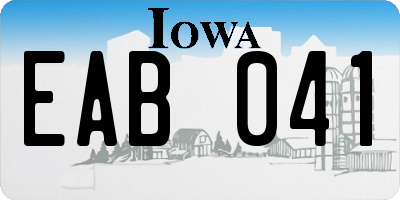 IA license plate EAB041