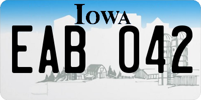 IA license plate EAB042