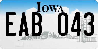 IA license plate EAB043