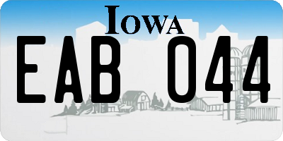 IA license plate EAB044