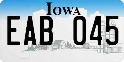 IA license plate EAB045