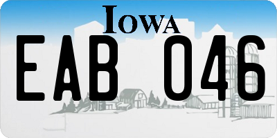 IA license plate EAB046