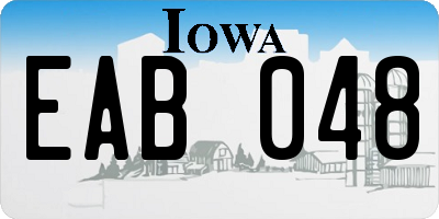 IA license plate EAB048