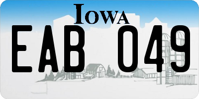 IA license plate EAB049