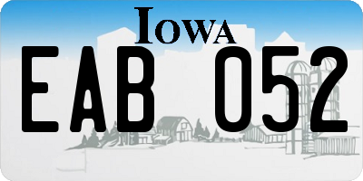 IA license plate EAB052