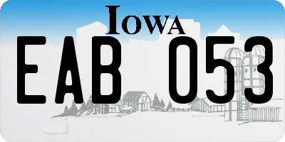 IA license plate EAB053