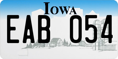 IA license plate EAB054