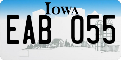 IA license plate EAB055