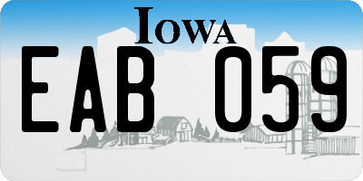 IA license plate EAB059