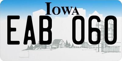 IA license plate EAB060