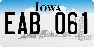 IA license plate EAB061