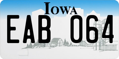 IA license plate EAB064