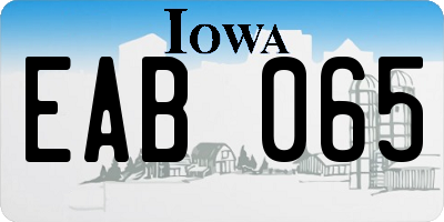 IA license plate EAB065