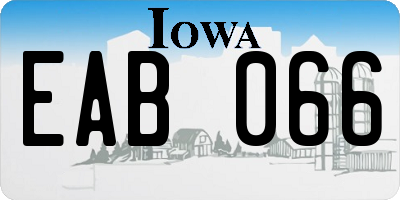 IA license plate EAB066