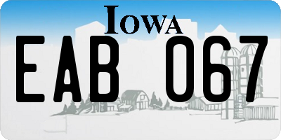 IA license plate EAB067