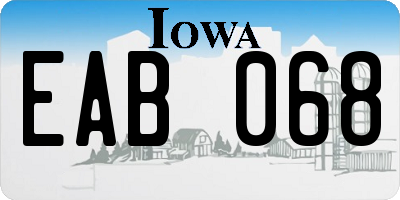 IA license plate EAB068