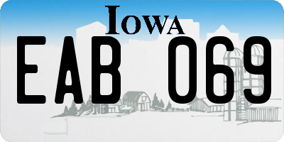 IA license plate EAB069