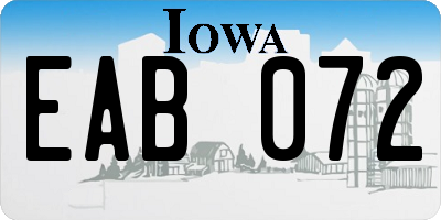 IA license plate EAB072