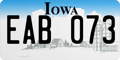 IA license plate EAB073