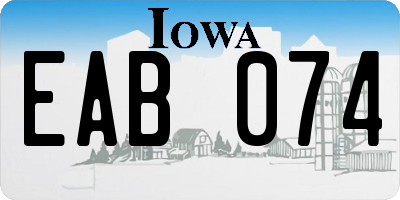 IA license plate EAB074