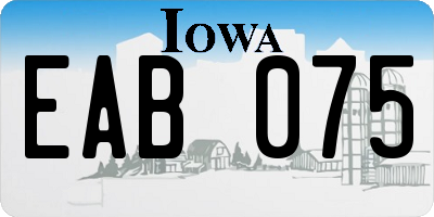 IA license plate EAB075